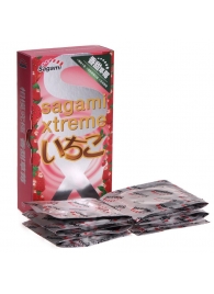 Презервативы Sagami Xtreme Strawberry c ароматом клубники - 10 шт. - Sagami - купить с доставкой в Рубцовске