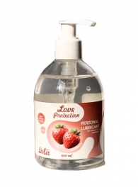 Лубрикант на водной снове Love Protection Strawberry с ароматом клубники - 300 мл. - Lola Games - купить с доставкой в Рубцовске