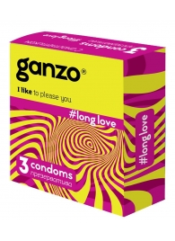 Презервативы с анестетиком для продления удовольствия Ganzo Long Love - 3 шт. - Ganzo - купить с доставкой в Рубцовске