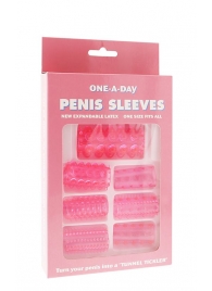 Набор из 7 розовых насадок на пенис ONE-A-DAY PENIS SLEEVES PINK - Seven Creations - в Рубцовске купить с доставкой