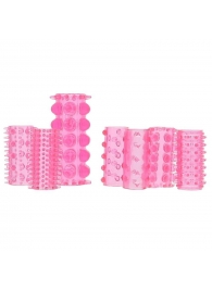 Набор из 7 розовых насадок на пенис ONE-A-DAY PENIS SLEEVES PINK - Seven Creations - в Рубцовске купить с доставкой
