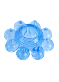 Голубая гелевая насадка-цветок - Toyfa Basic - в Рубцовске купить с доставкой
