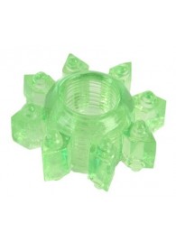 Зеленое эрекционное кольцо-звезда - Toyfa Basic - в Рубцовске купить с доставкой