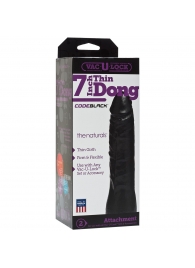 Насадка-фаллоимитатор для страпон-систем Vac-U-Lock CodeBlack 7 Inch Thin Dong - 18,3 см. - Doc Johnson - купить с доставкой в Рубцовске