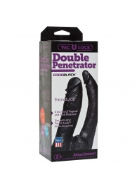 Черная насадка-фаллоимитатор для двойной стимуляции Double Penetrator - 16 см. - Doc Johnson - купить с доставкой в Рубцовске