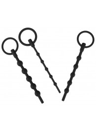 Набор из 3 черных силиконовых уретральных стимуляторов Training Set - Orion - купить с доставкой в Рубцовске