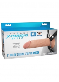 Полый страпон на ремнях 6’’ Hollow Silicone Strap-on - Pipedream - купить с доставкой в Рубцовске