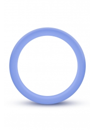 Голубое люминесцентное кольцо Silicone Glo Cock Ring - Blush Novelties - в Рубцовске купить с доставкой