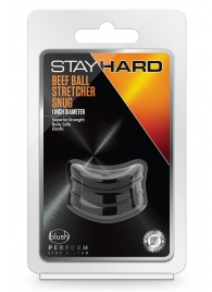 Черное эрекционное кольцо на мошонку Beef Ball Stretcher Snug - Blush Novelties - в Рубцовске купить с доставкой