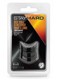 Черное эрекционное кольцо на мошонку Beef Ball Stretcher Snug X Long - Blush Novelties - в Рубцовске купить с доставкой