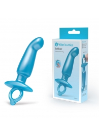 Голубая анальная пробка для массажа простаты Hither Silicone Prostate Plug - 14,3 см. - b-Vibe - в Рубцовске купить с доставкой