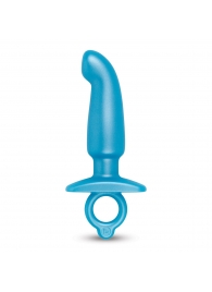 Голубая анальная пробка для массажа простаты Hither Silicone Prostate Plug - 14,3 см. - b-Vibe - в Рубцовске купить с доставкой