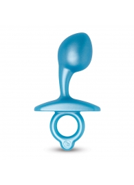 Голубая анальная пробка для массажа простаты Bulb Silicone Prostate Plug - 10,7 см. - b-Vibe - в Рубцовске купить с доставкой