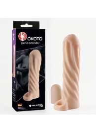 Телесная насадка-удлинитель Okoto со спиралевидным рельефом - 16 см. - Sitabella - в Рубцовске купить с доставкой