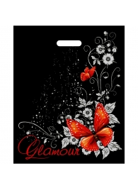 Черный пакет Glamour с вырубной ручкой (38х47 см) - Сима-Ленд - купить с доставкой в Рубцовске