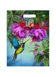 Пакет с принтом в виде колибри в цветах с вырубной ручкой (31х40 см) - Сима-Ленд - купить с доставкой в Рубцовске