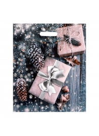 Новогодний пакет с принтом в виде подарков и вырубной ручкой (45х38 см) - Сима-Ленд - купить с доставкой в Рубцовске