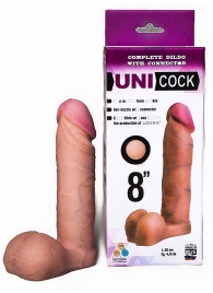 Фаллическая насадка для страпона UNICOCK 8  - 20 см. - LOVETOY (А-Полимер) - купить с доставкой в Рубцовске