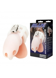 Белая клетка для пениса Silicone Small 2 in Cock Cage With Ball Divider - BlueLine - купить с доставкой в Рубцовске