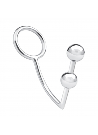 Кольцо на пенис с анальным стимулятором Two Bead Stainless Steel Anal Hook   Cock Ring - BlueLine - в Рубцовске купить с доставкой