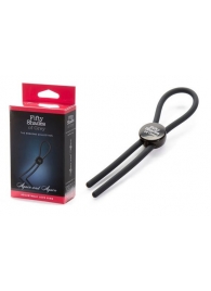 Тёмно-серое эрекционное кольцо с зажимом Again and Again Adjustable Cock Ring - Fifty Shades of Grey - в Рубцовске купить с доставкой