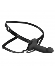 Черный полый страпон с вибрацией 2’’ Erection 28X Smooth Vibrating Silicone Penis Sheath - XR Brands - купить с доставкой в Рубцовске