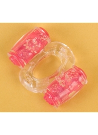 Прозрачное виброкольцо с двумя вибропульками - Toyfa Basic - в Рубцовске купить с доставкой