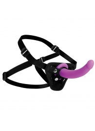 Лиловый поясной страпон Navigator Silicone G-Spot Dildo with Harness - 17,8 см. - XR Brands - купить с доставкой в Рубцовске