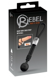 Черное эрекционное лассо с шариком-утяжелителем Heavy Rope - Orion - в Рубцовске купить с доставкой