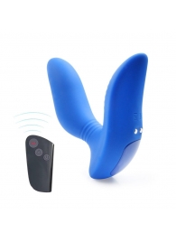 Синий вибромассажер простаты 3,5’’ Remote Control Curve P-spot Massager - 12 см. - Erokay - в Рубцовске купить с доставкой