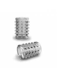 Прозрачная насадка на пенис с шишечками STAY HARD COCK SLEEVE 02 CLEAR - Blush Novelties - в Рубцовске купить с доставкой