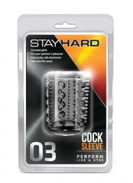 Прозрачная насадка с шипами и шишечками STAY HARD COCK SLEEVE 03 CLEAR - Blush Novelties - в Рубцовске купить с доставкой