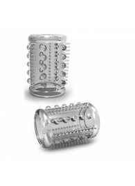 Прозрачная насадка с шипами и шишечками STAY HARD COCK SLEEVE 03 CLEAR - Blush Novelties - в Рубцовске купить с доставкой
