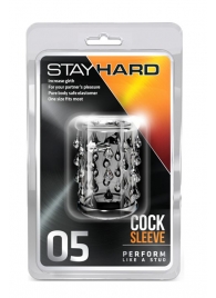 Прозрачная насадка с капельками STAY HARD COCK SLEEVE 05 CLEAR - Blush Novelties - в Рубцовске купить с доставкой