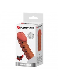 Телесная открытая насадка на пенис с бугорками - 19,8 см. - Baile - в Рубцовске купить с доставкой