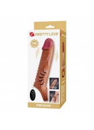 Коричневая вибронасадка с подхватом мошонки и пультом ДУ - Baile - в Рубцовске купить с доставкой