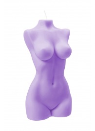 Фиолетовая интерьерная свеча в форме женского торса - 850 гр. - Pecado - купить с доставкой в Рубцовске