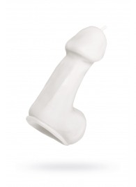 Белая свеча в форме пениса - 47 гр. - Pecado - купить с доставкой в Рубцовске