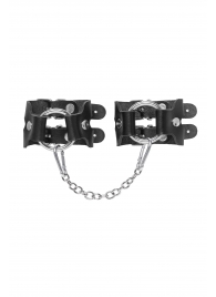 Черные кожаные наручники-браслеты из двух ремешков - Pecado - купить с доставкой в Рубцовске