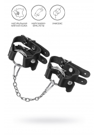 Черные кожаные наручники-браслеты из двух ремешков - Pecado - купить с доставкой в Рубцовске