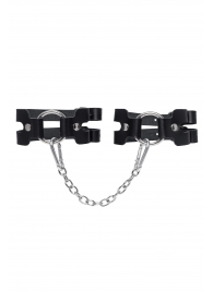 Черные кожаные оковы из двух ремешков - Pecado - купить с доставкой в Рубцовске