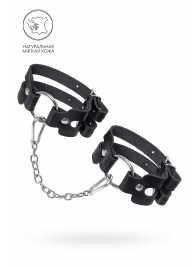 Черные кожаные оковы из двух ремешков - Pecado - купить с доставкой в Рубцовске