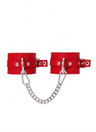 Красные мягкие кожаные оковы с люверсами - Pecado - купить с доставкой в Рубцовске