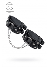 Черные кожаные оковы с двумя ремешками - Pecado - купить с доставкой в Рубцовске
