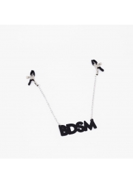 Зажимы на соски с кожаной подвеской BDSM - Crazy Handmade - купить с доставкой в Рубцовске
