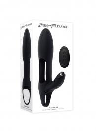 Черная насадка на пенис с вибрацией Nautilus - Zero Tolerance - в Рубцовске купить с доставкой