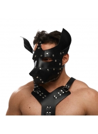 Черная кожаная маска «Собака» - Crazy Handmade - купить с доставкой в Рубцовске