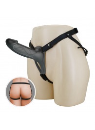 Черный полый мужской страпон London - 16,8 см. - Baile - купить с доставкой в Рубцовске