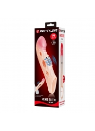 Телесная удлиняющая насадка с рельефом и вибрацией Brad - 21,3 см. - Baile - в Рубцовске купить с доставкой