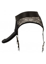 Черный женский страпон Strap-on Set: трусики и насадка - Orion - купить с доставкой в Рубцовске